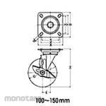 HAMMER CASTER 419S, with A Free Wheel Stopper (Iron Plate Wheel, Wide Rubber Car, B Entry)