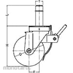 HAMMER CASTER 515 SK Large Casters for Scaffolding (Iron Plate Wheel, Rubber Car, B Entry)