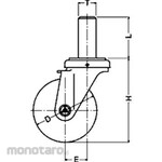 HAMMER CASTER Plug-In Casters 420SK, Freely Car (Nylon Wheel, Urethane Car, B Entry)