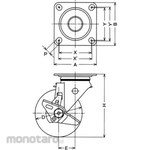 HAMMER CASTER SS 313S, with Universal Car Stopper (Nylon Integral Wheel, B Entry)