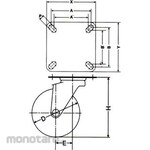 Nansin Plate Type Freely, Rubber (Gray, B Entering) Car (Roda Caster Plat Datar)