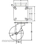 Nansin Plate Type with Universal Turning Stopper, Rubber (with B) (Roda Caster Plat Datar)