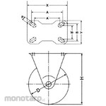 Nansin SKC Fixed Car (Urethane Wheel) (Roda Caster Plat Datar)