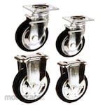 Nippon Caster Wheel Rubber Normal Set + Brake