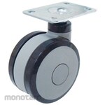 TOSHIN Twin Wheel Casters T Type (Plate Mounting) Urethane Wound Wheel