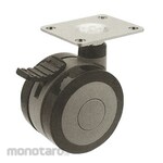 TOSHIN Twin Wheel Casters T Type With Stopper (Plate Mounting) Urethane Wound Wheel