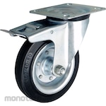 monotaro Caster Press Swivel Rubber W With Stopper (Kastor Karet)