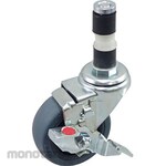 Nansin Noisy Casters with Free Stoppers Gray Rubber Car (Roda Caster Berulir)
