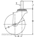 Nansin Screw-in Type with Stopper, Urethane (B Entered) Car (Roda Caster Berulir)