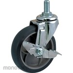 Nansin Sm Type Threaded Caster with Stopper (Elastomer Wheel) (Roda Caster Berulir)