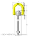 GUNNEBO Industries Rotating Lifting Point with UNC Thread
