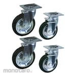 Nippon Caster Wheel Rubber All Swivel + Brake