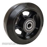 ROHA Rubber Single Wheel, Cast Iron Rim