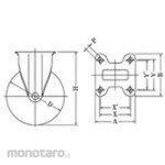 Yuei Caster Nylon Wheel Urethane Caster K2 Series Fixed Type
