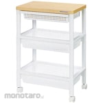 Fudo Giken Wood Table Rolling Cart Wtw-3Hs with Drawer Basket