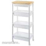 Fudo Giken Wood Table Rolling Cart Wtw-4Hs with Drawer Basket