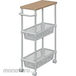 IRIS OHYAMA Wood Top Metal Pole Wagon