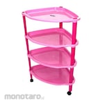 Lucky Star Rack Corner Shelf (L) Napoly + Wheels (Troli Rak Plastik)