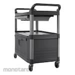Rubbermaid Service Cart with Lockable Doors and Sliding Drawer (Troli Layanan / Kereta Pelayanan)