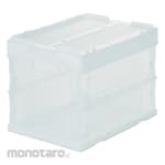 TRUSCO Kontainer Plastik Lipat Transparan, 20L, Tutup