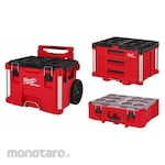 MILWAUKEE Rolling Toolbox + 3 Drawer + Deep Organizer (Modular Troli Box Perkakas)