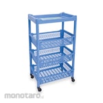 Green Leaf Four-Tier Plastic Shelf with Wheels (Rak Plastik)