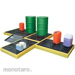 Solent Spill Control Spill Pallet 4-Drum, Inline Workstation