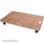 monotaro Flat Trolley Wooden PP PVC Wheels Non-Slip Double Handle