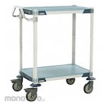 METRO Utility Cart with Antimicrobial Perforated Flush Plastic Shelves