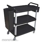 MUTU Trolley Plastic Dirty Plate Collector 3 Shelf PVC Bin (Troli Barang Tingkat)