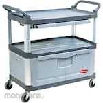 Rubbermaid Extra Utility Cart with Locking Door Gray (Troli Serbaguna)