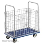 TRUSCO Pressed Steel Platform Truck Donkey Cart (With Wire Mesh) (Troli Pagar Besi)