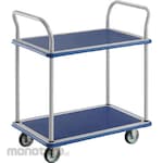 TRUSCO Trolley Pressed Steel Platform Truck Donkey Cart (Double Handle 2 Shelf) (Troli Barang Tingkat)