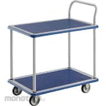 TRUSCO Trolley Pressed Steel Platform Truck Donkey Cart (Single Handle 2 Shelf) (Troli Barang Tingkat)