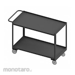WESTWARD Utility Cart with Lipped & Single-Side Flush Metal Shelves