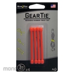 NiteIze Gear Tie Reusable Rubber Twist Tie 3 in. - 4 Pack - Bright Orange