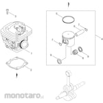 KYORITSU [Parts] Cylinder and Piston Engine Chainsaw CS358-S
