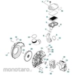 ZENOAH Zenoah Engine Blower EBZ7500 Parts Blower housing, air cleaner