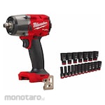MILWAUKEE M18 FUEL 1/2 MTIW + 19PC Socket Set