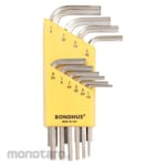 BONDHUS Hex End Short L-Wrench Set Plated Finish