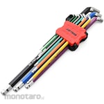 Daytona Multicolor Short Hex Wrench Ball Point 9-Piece Inch