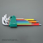 ESCO 1.5-10mm 9-piece set [Ball Hexagon] Key wrench