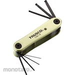 TRUSCO Foldable Hex Key Ball Point Knife Type Set (Kunci L)