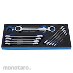 BluePoint Single Direction Ratcheting Double Ring Wrench Foam Set