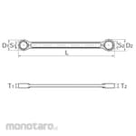 KTC Straight Long Box End Wrench