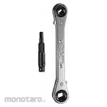 YELLOW JACKET Ratcheting Double Box End Wrench Long Flex Head