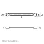 KTC Straight Long Box End Wrench