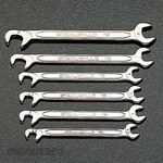 ESCO 4.0-11mm Double Angle Both Ends Opened Wrench Set (Thin Jaws), 10 Pieces