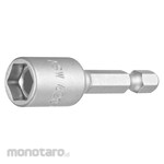 ASW Socket bit, insertion angle 6.35 x width across flats 8.0 mm, total length 50 mm