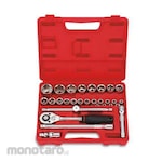 Gestar Set Kunci Sok 1/2 inch 6pt dengan Box Blow Mold Merah